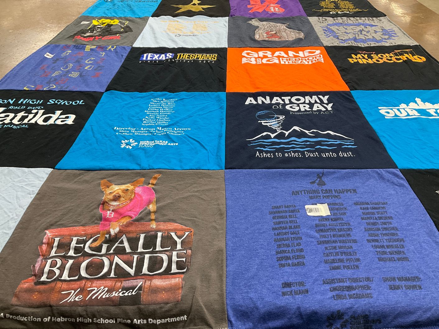 T-shirt quilt from hebron high school by Stacye from TX