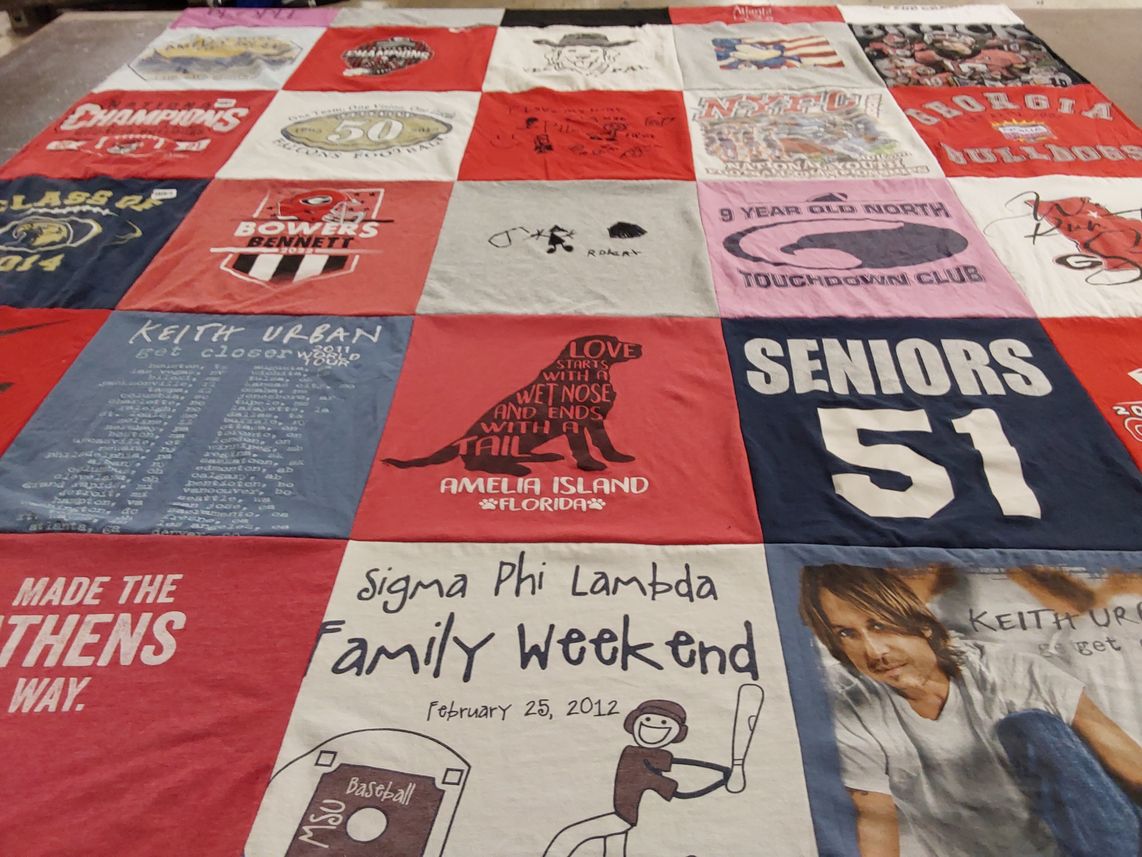 T-shirt quilt featuring bulldogs by Bonnie from GA