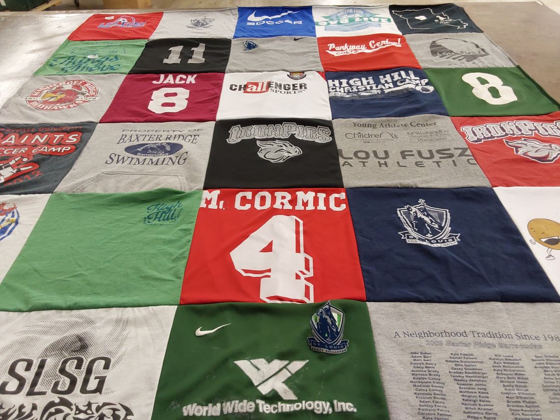 T-shirt quilt featuring st louis ironpigs by Michelle from MO