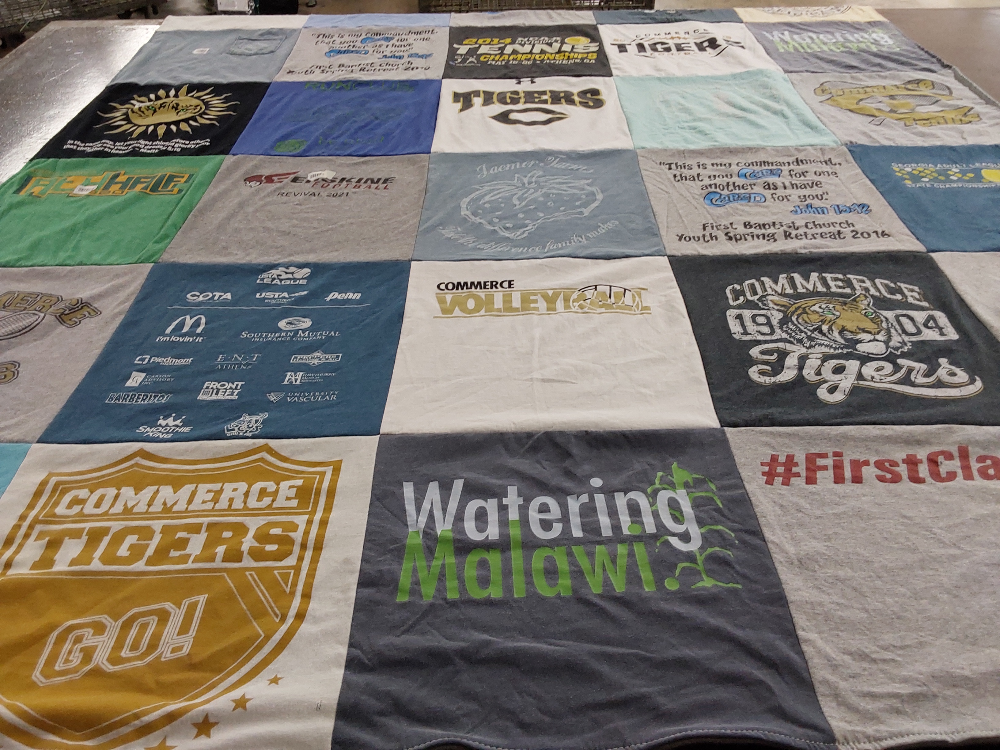 T-shirt quilt featuring commerce tigers by Dawn from GA