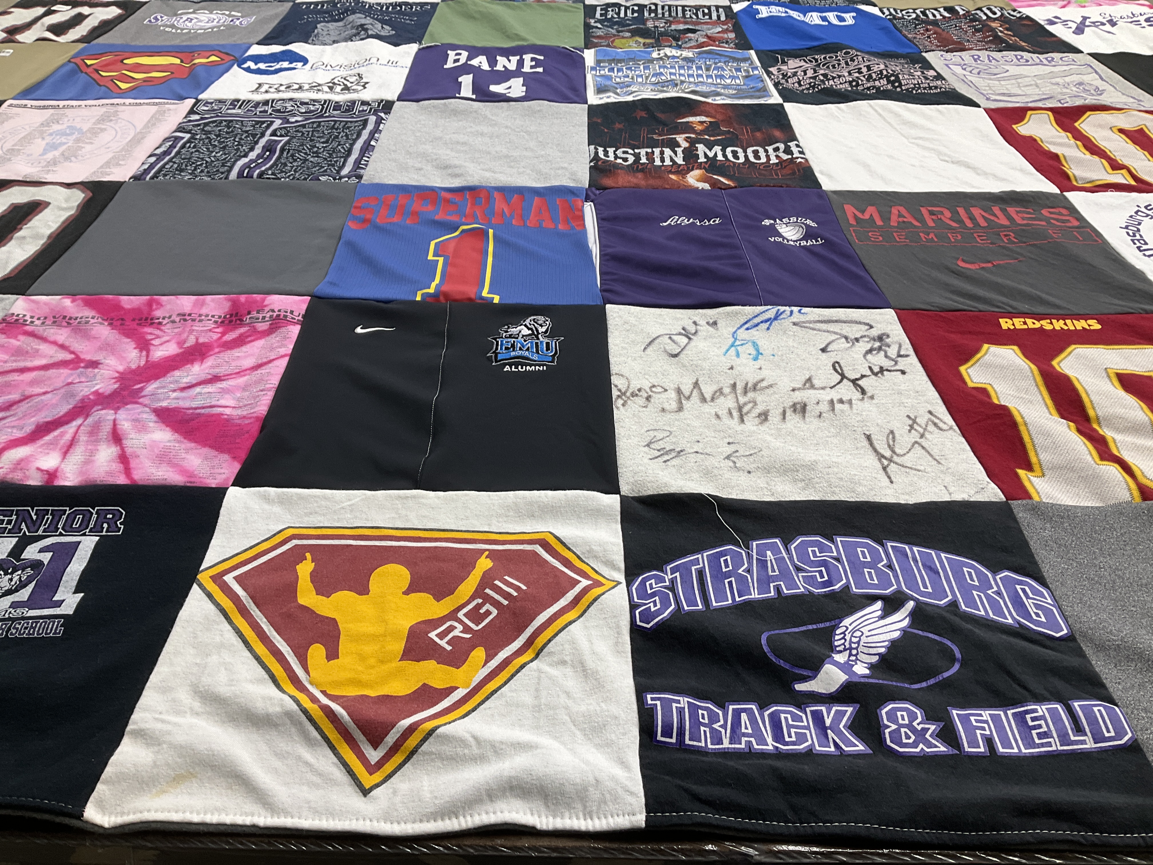 T-shirt quilt featuring strasburg track & field by Jan;Hodson from VA