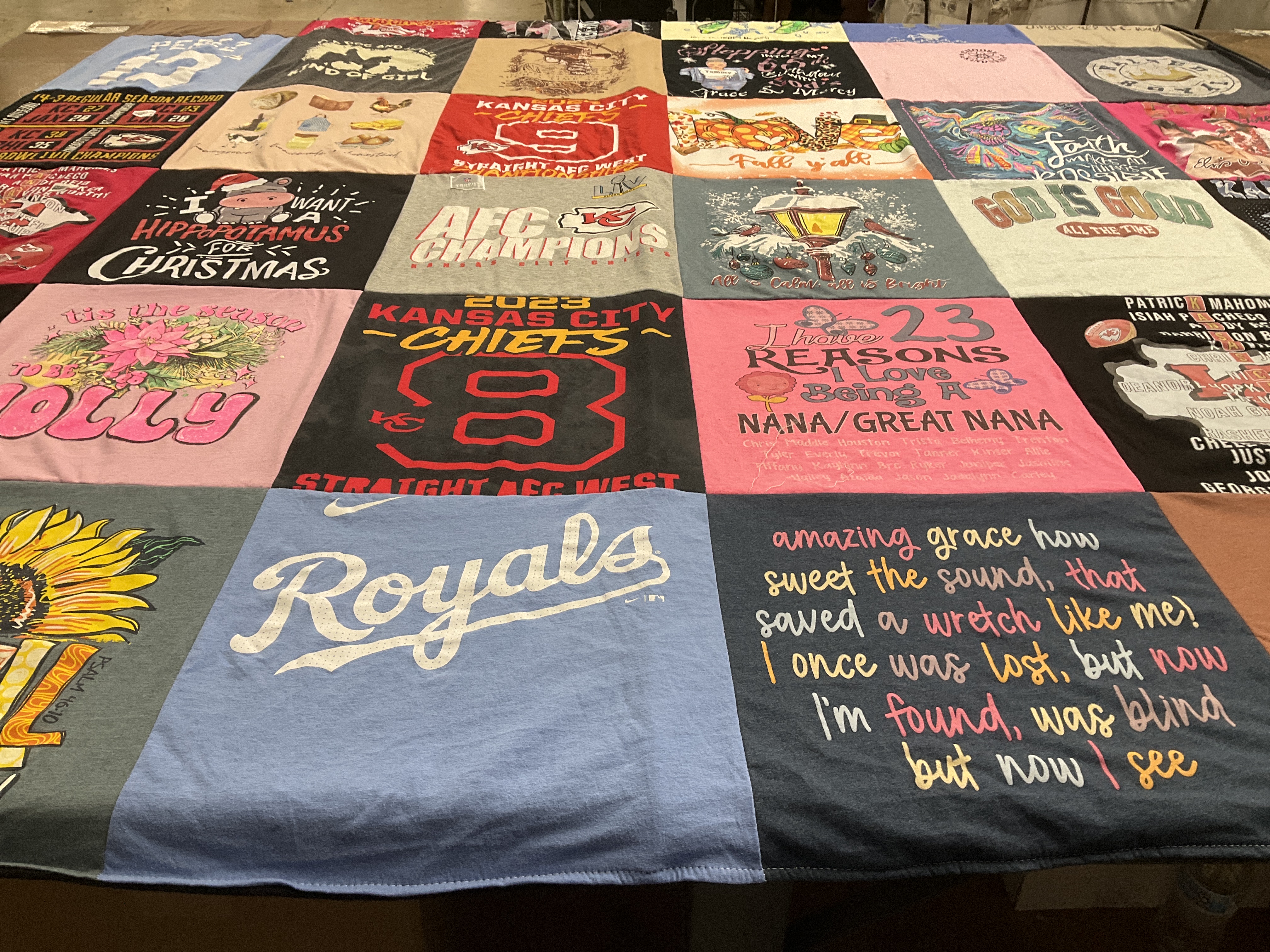 T-shirt quilt featuring kansas city chiefs by Tammy from MO