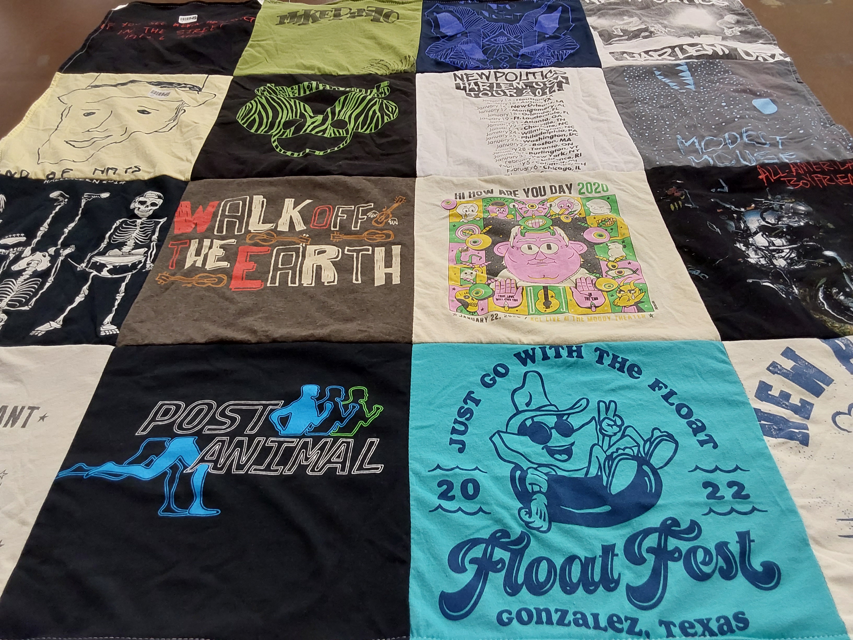T-shirt quilt with music, festivals themes by Venus from TX