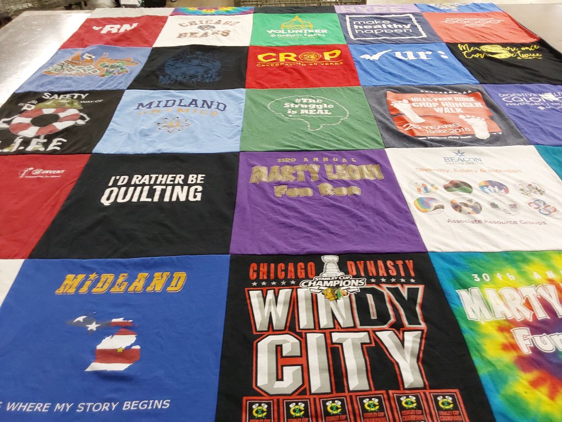 T-shirt quilt featuring chicago bears by Marsha from IN