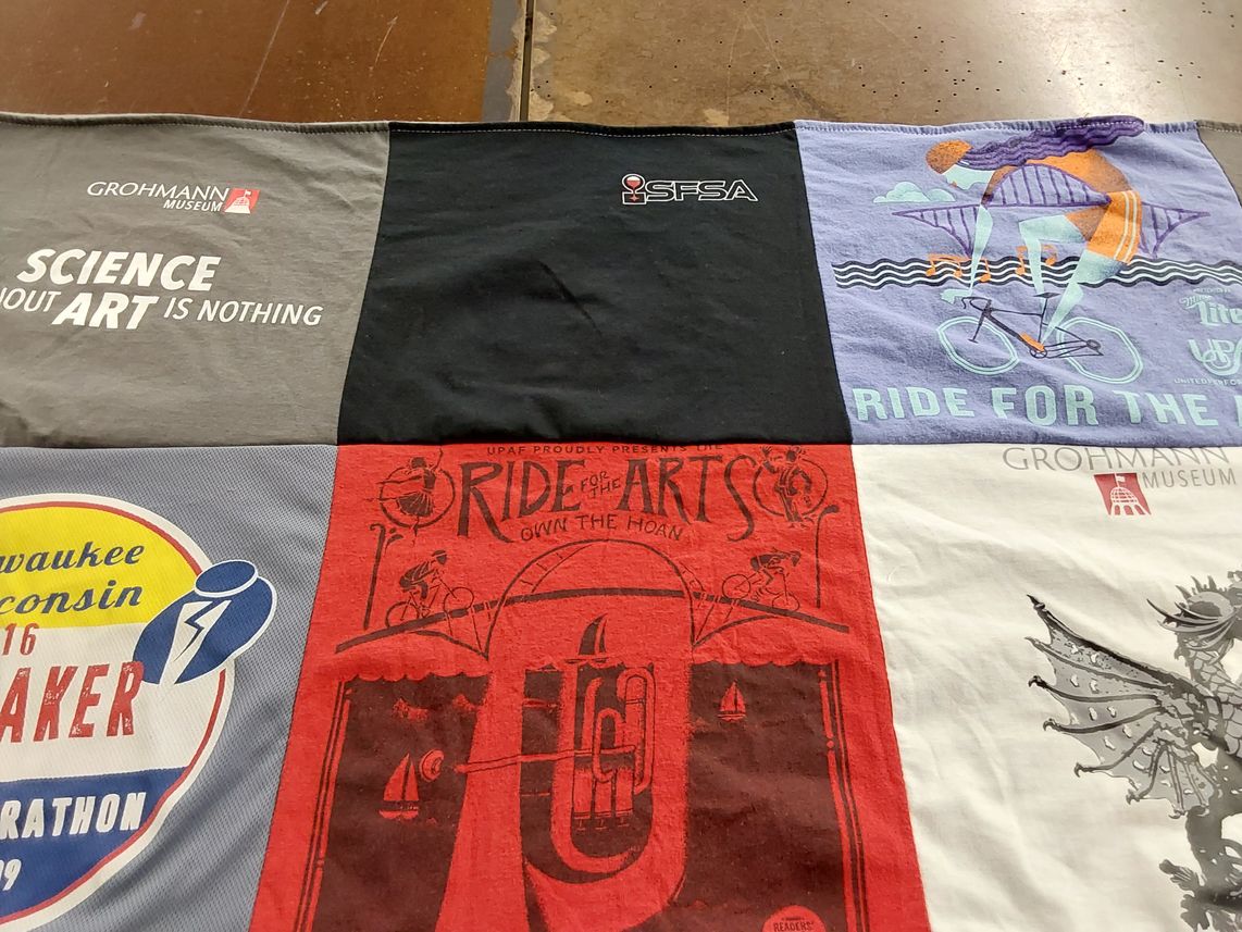 T-shirt quilt from university of wisconsin parkside by Marina from WI