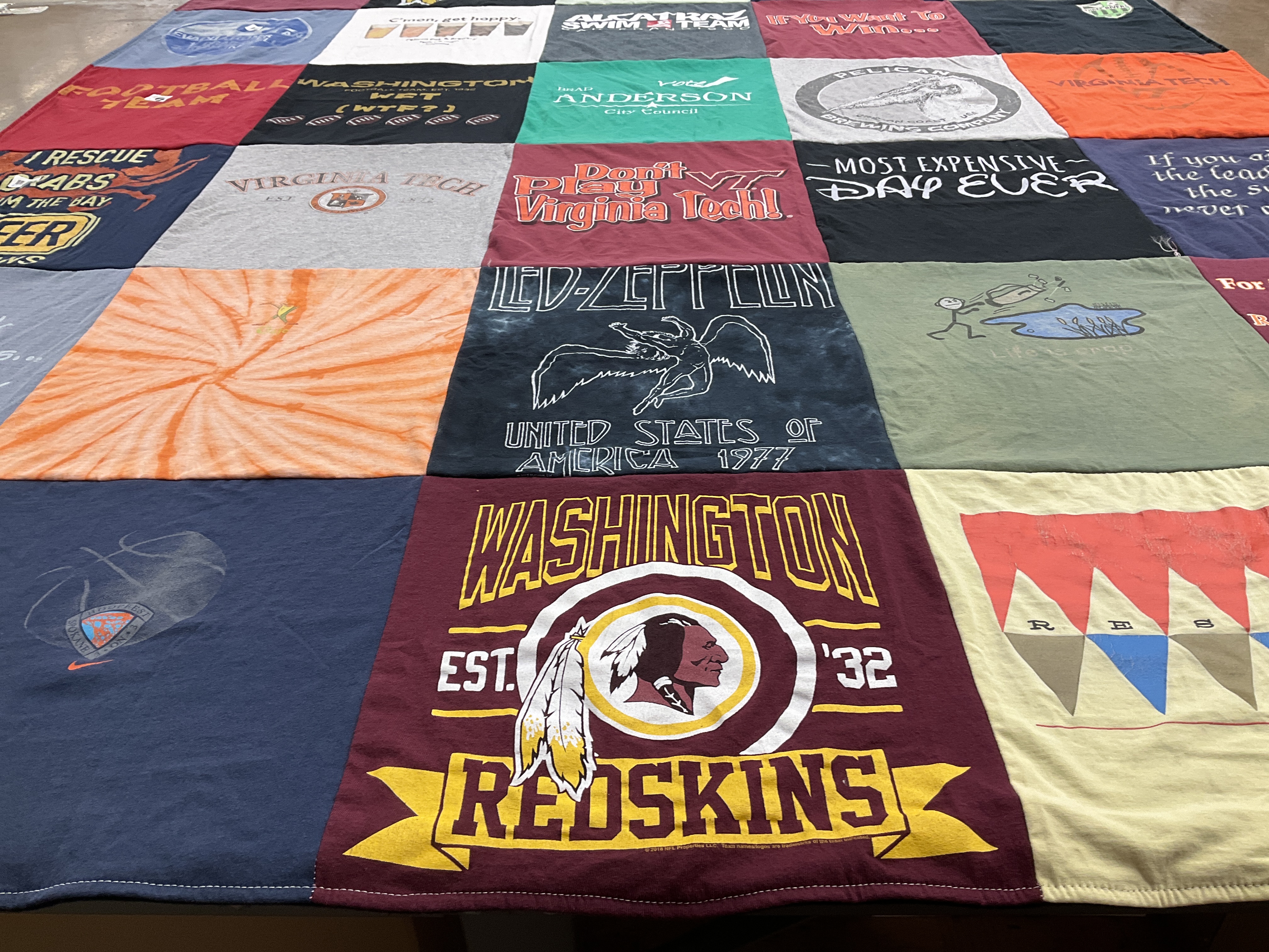 T-shirt quilt featuring washington redskins by Julie from WA
