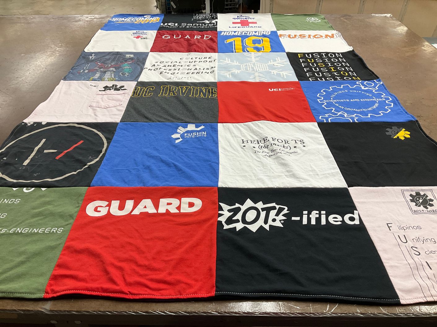 T-shirt quilt from university of california irvine by Xania from CA