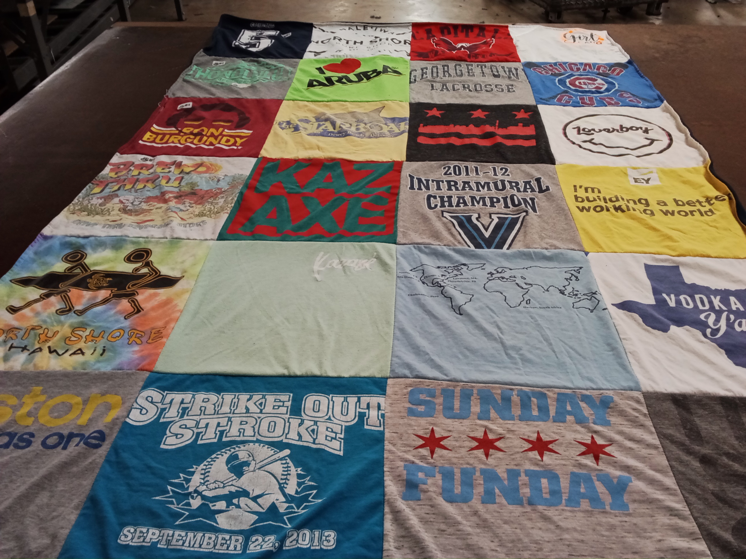 T-shirt quilt featuring chicago cubs by Rachel from VA