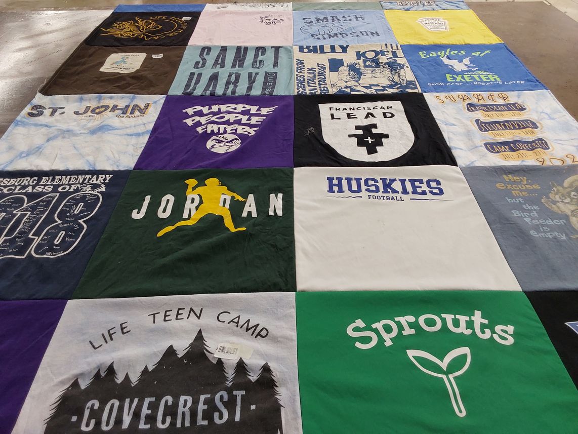 T-shirt quilt featuring huskies football by Erin from VA