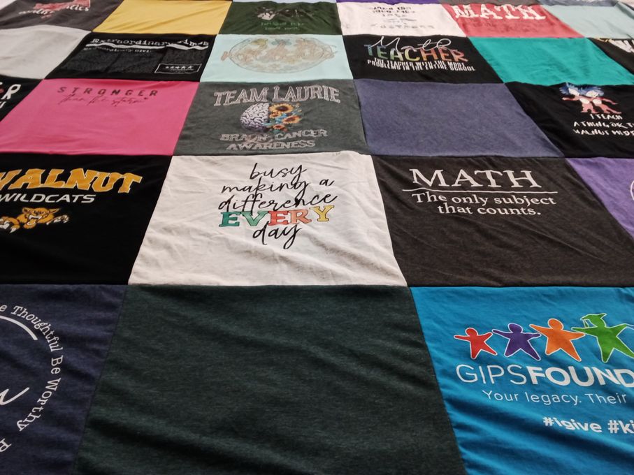T-shirt quilt featuring walnut wildcats by Holly from NE