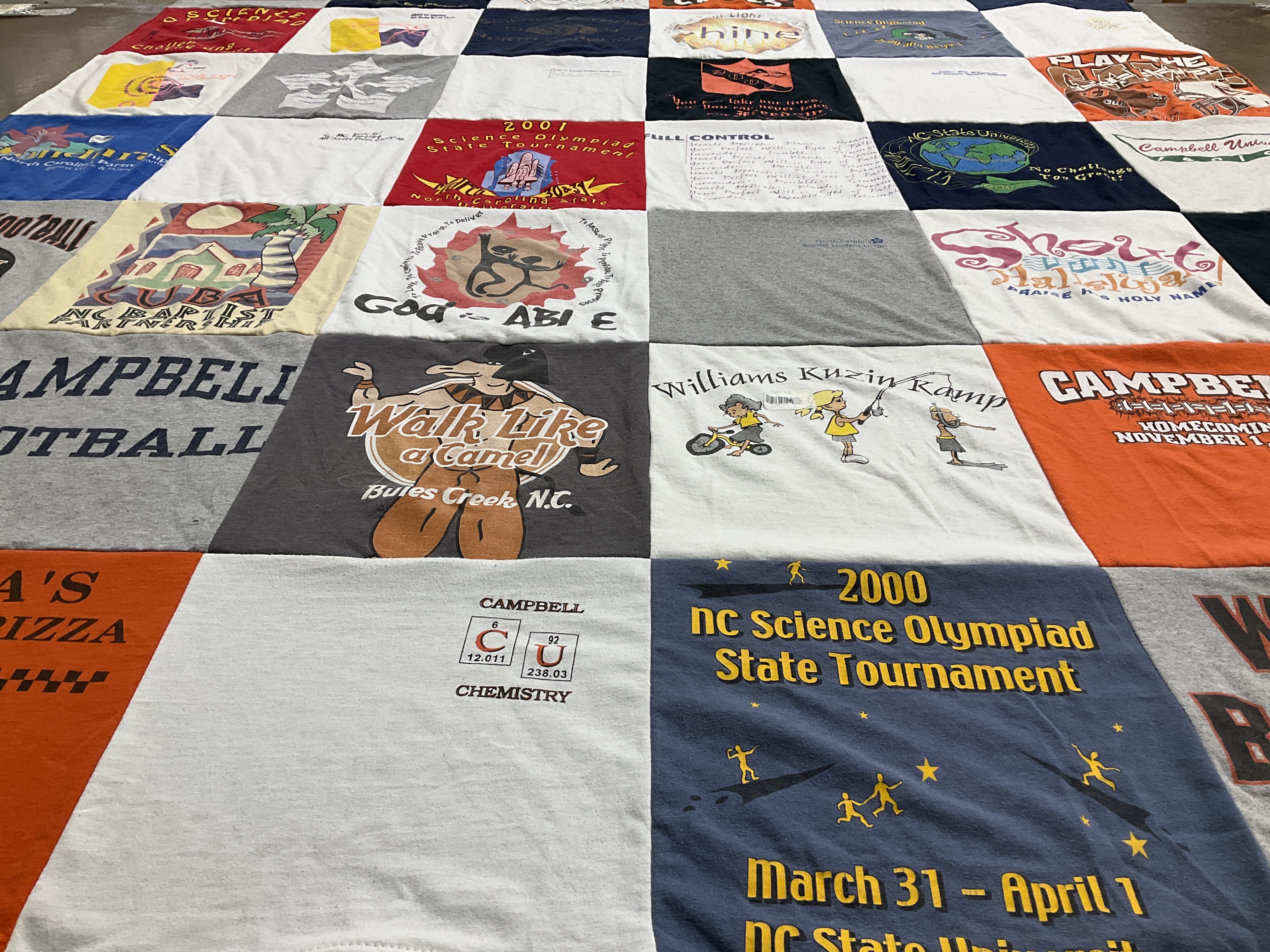 T-shirt quilt featuring campbell university football by Joshua from NC