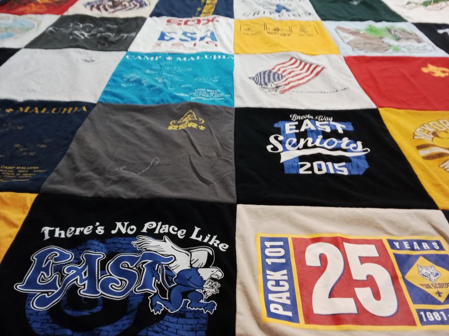 T-shirt quilt from lincoln-way east high school by Marlene from IL