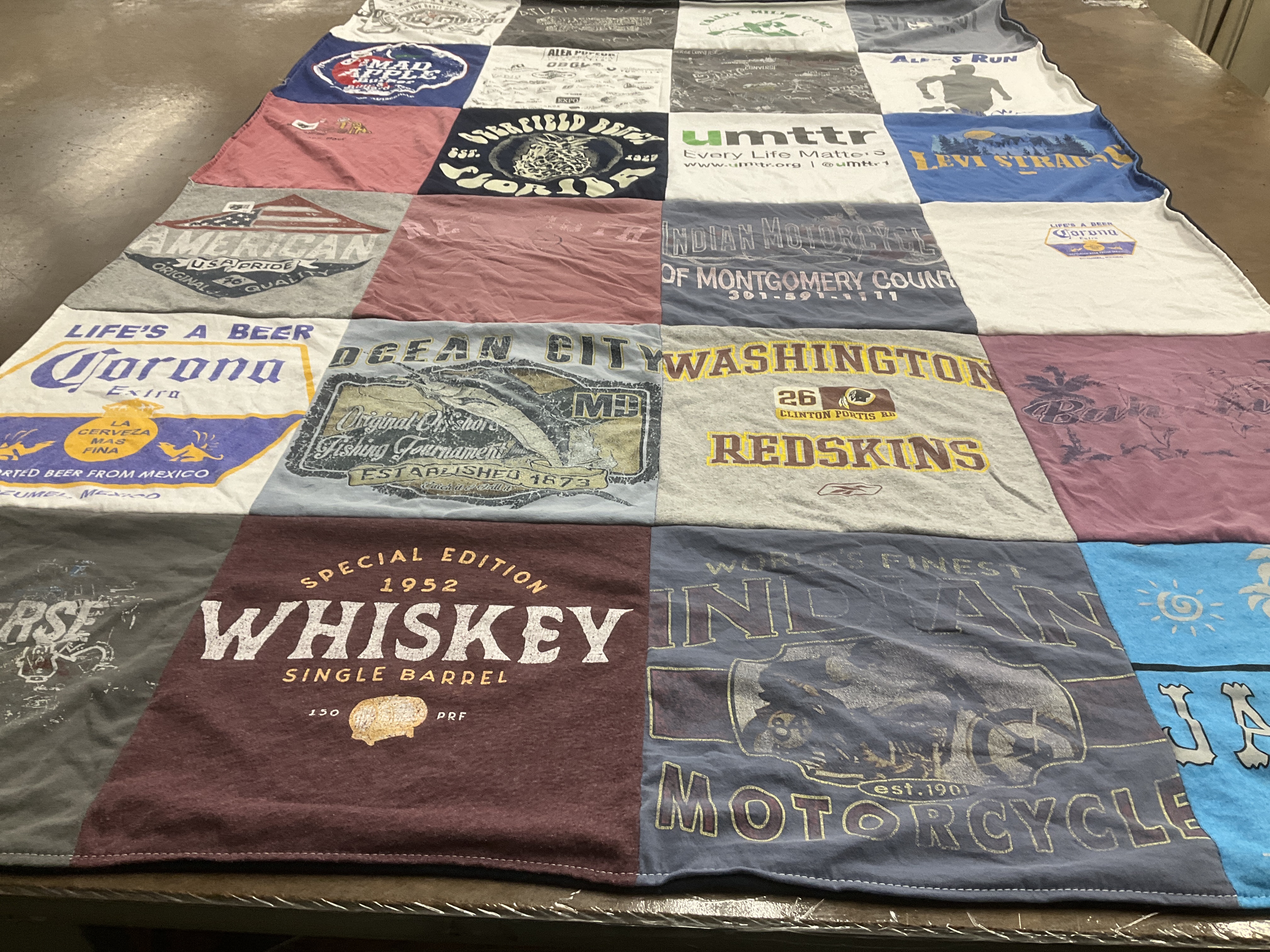 T-shirt quilt featuring washington redskins by VIcki from MD