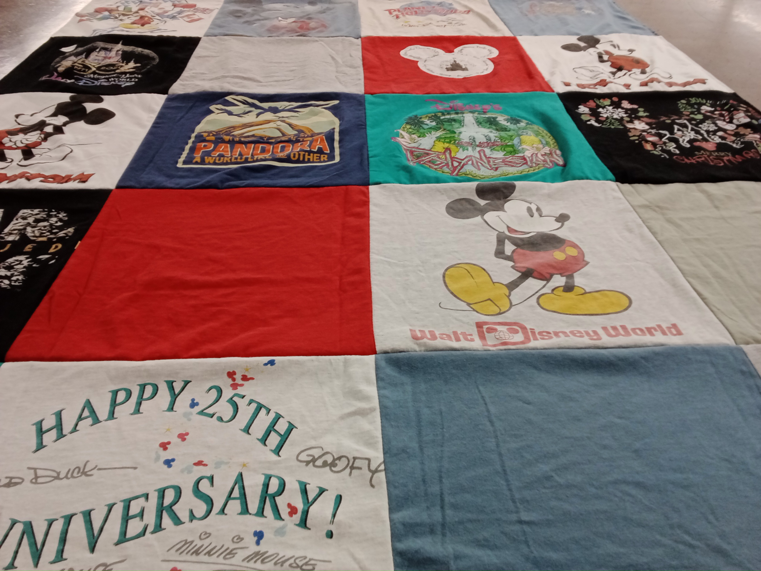 T-shirt quilt with disney, theme parks themes by Louis from NJ