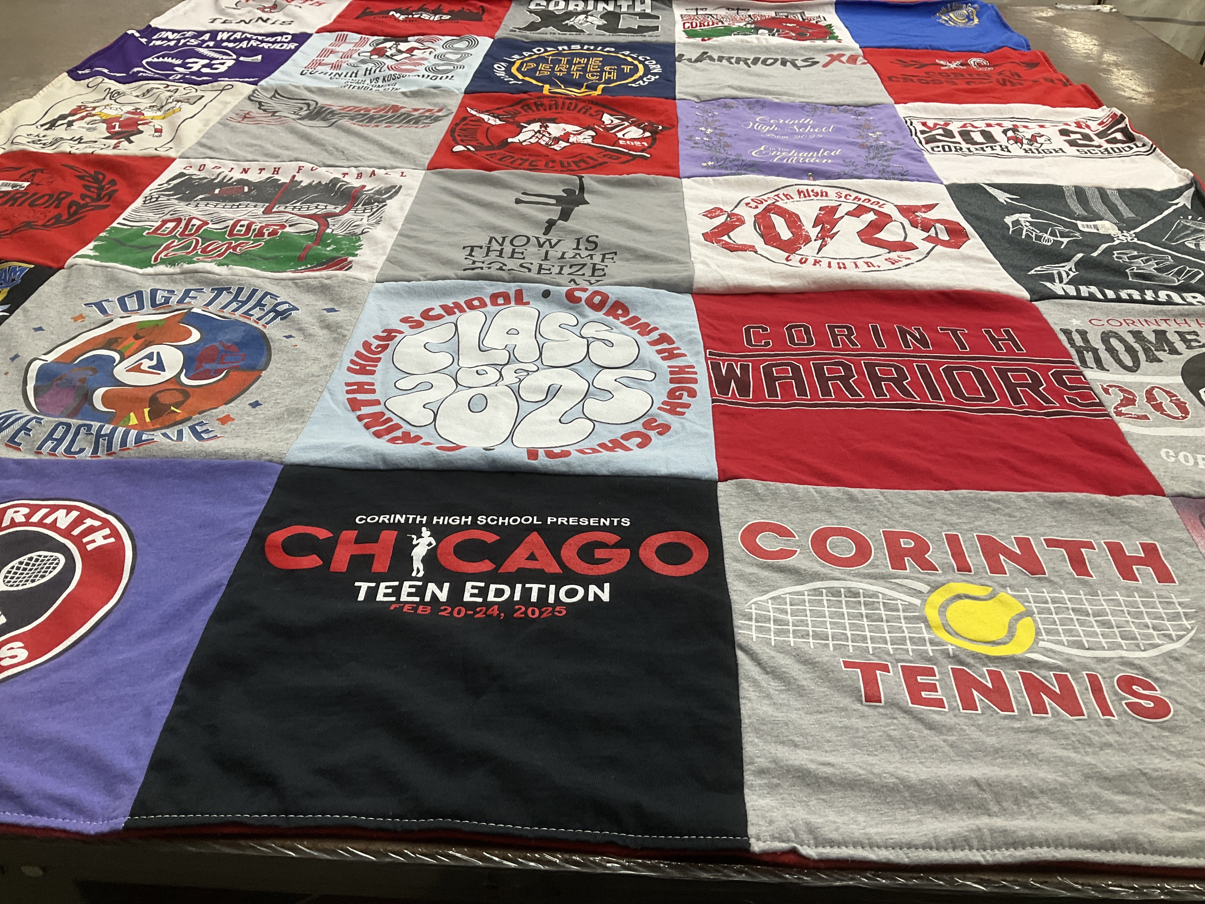 T-shirt quilt featuring corinth warriors by Carrie from MS