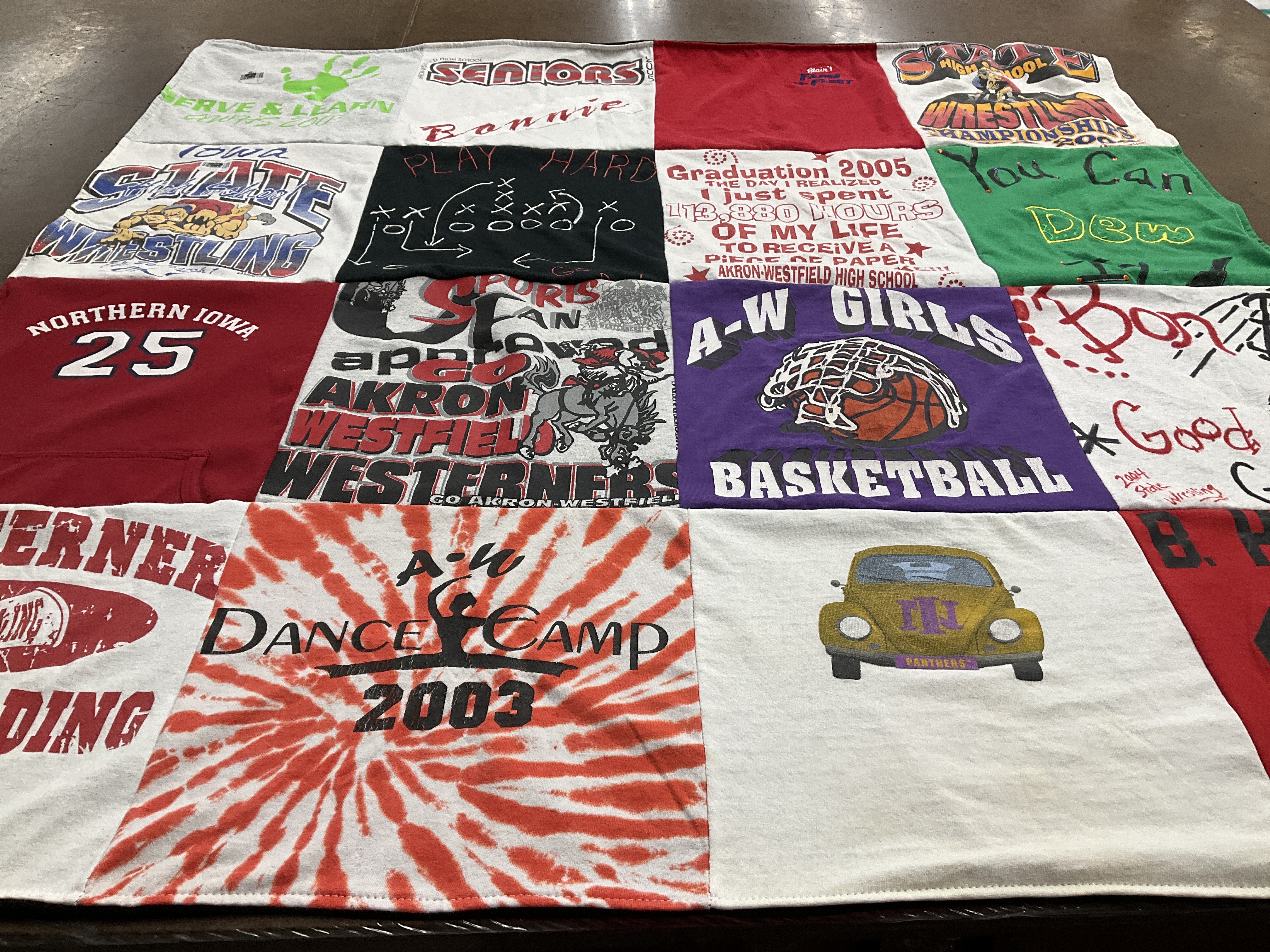 T-shirt quilt featuring a-w girls basketball by Michelle from IA