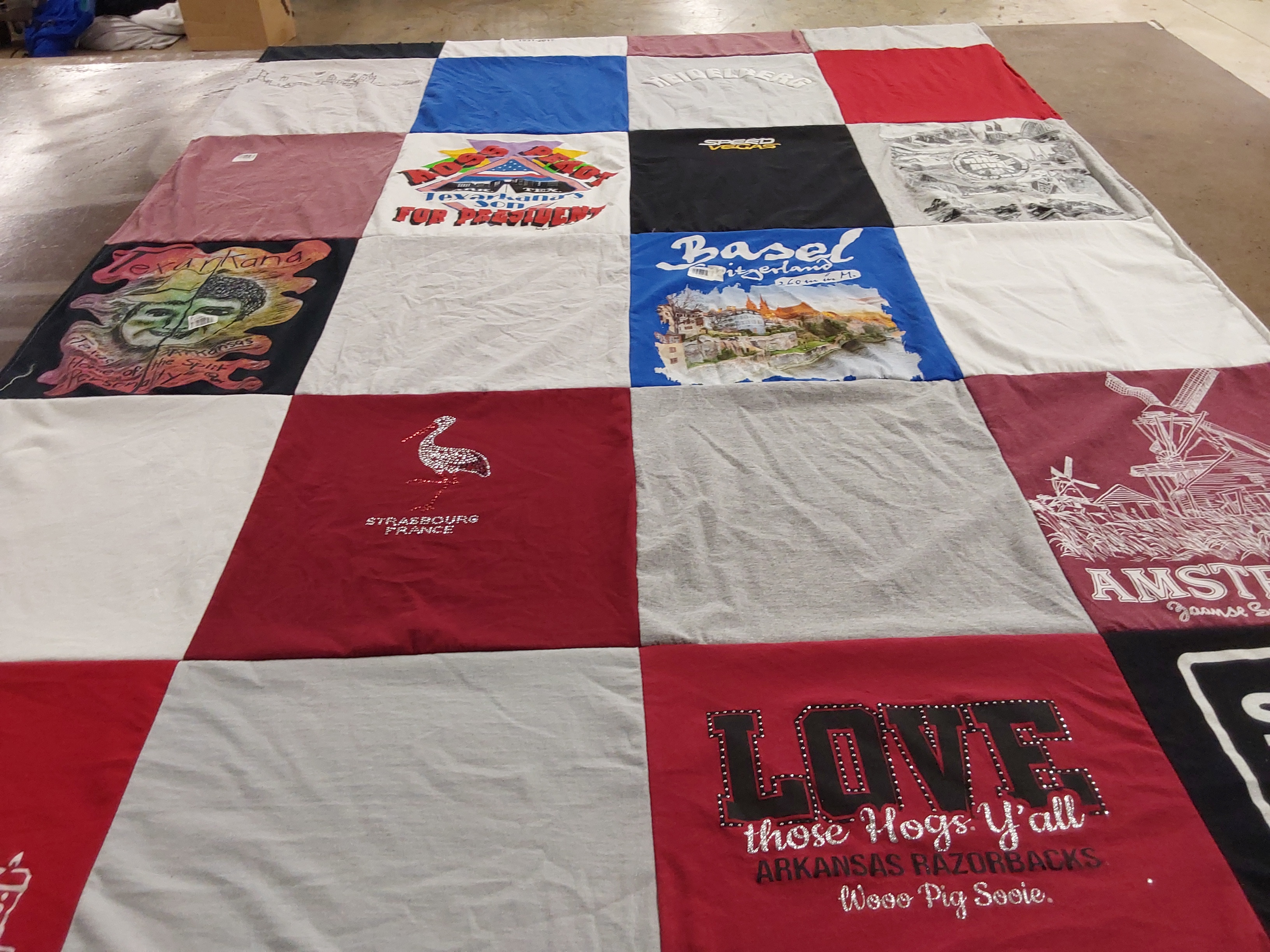 T-shirt quilt featuring arkansas razorbacks by Nancy from TX
