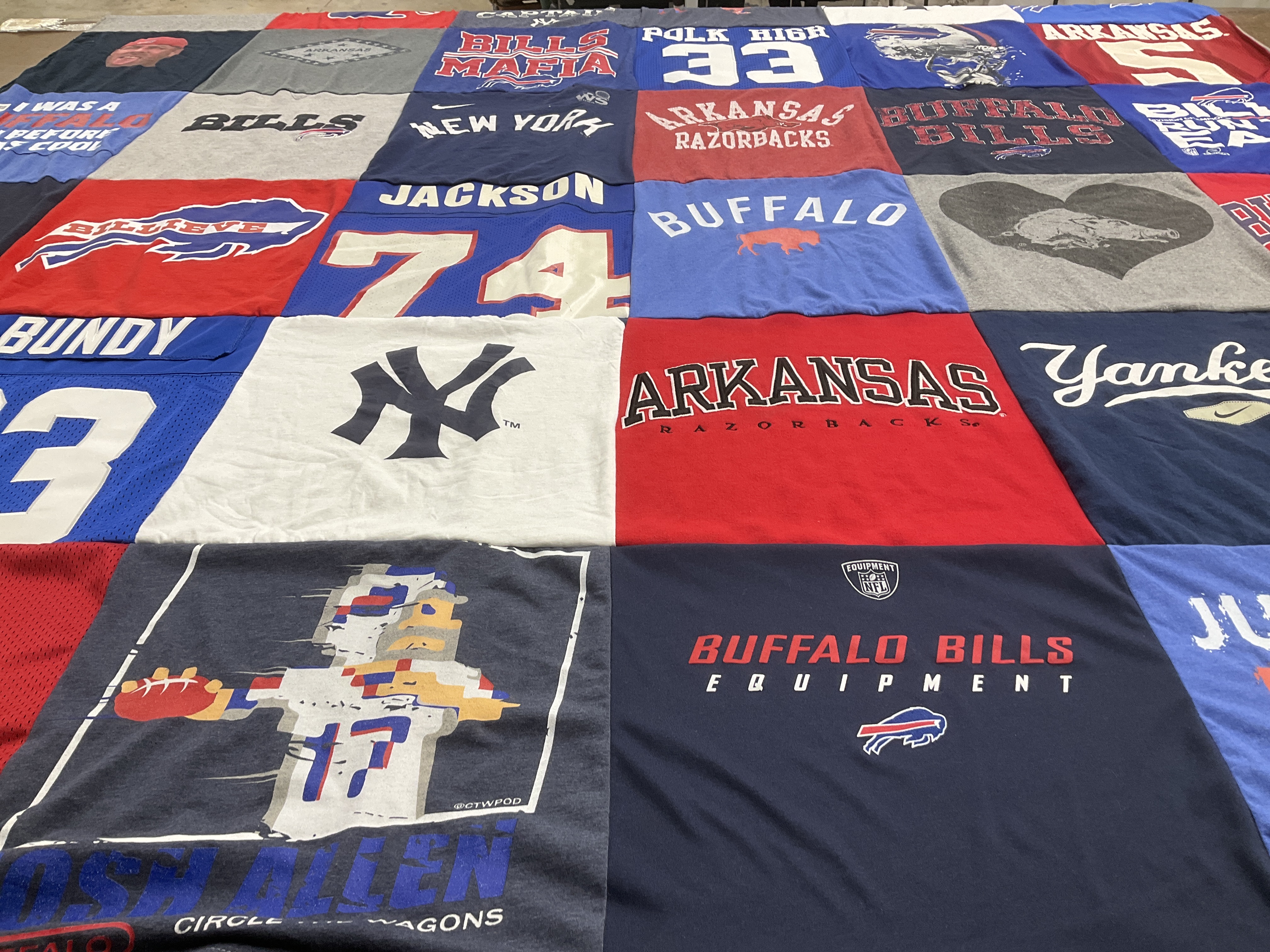 T-shirt quilt featuring buffalo bills by Christopher from AR