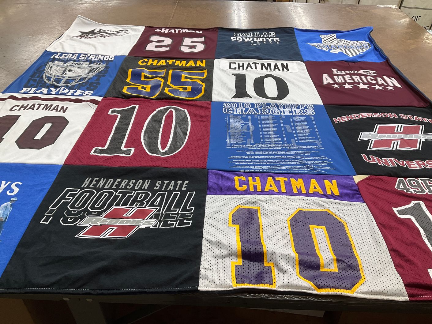 T-shirt quilt from henderson state university by Lupie from TX
