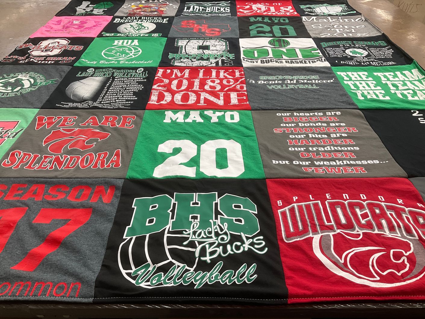 T-shirt quilt featuring splendora wildcats, lady bucks volleyball by Caralisa from TX