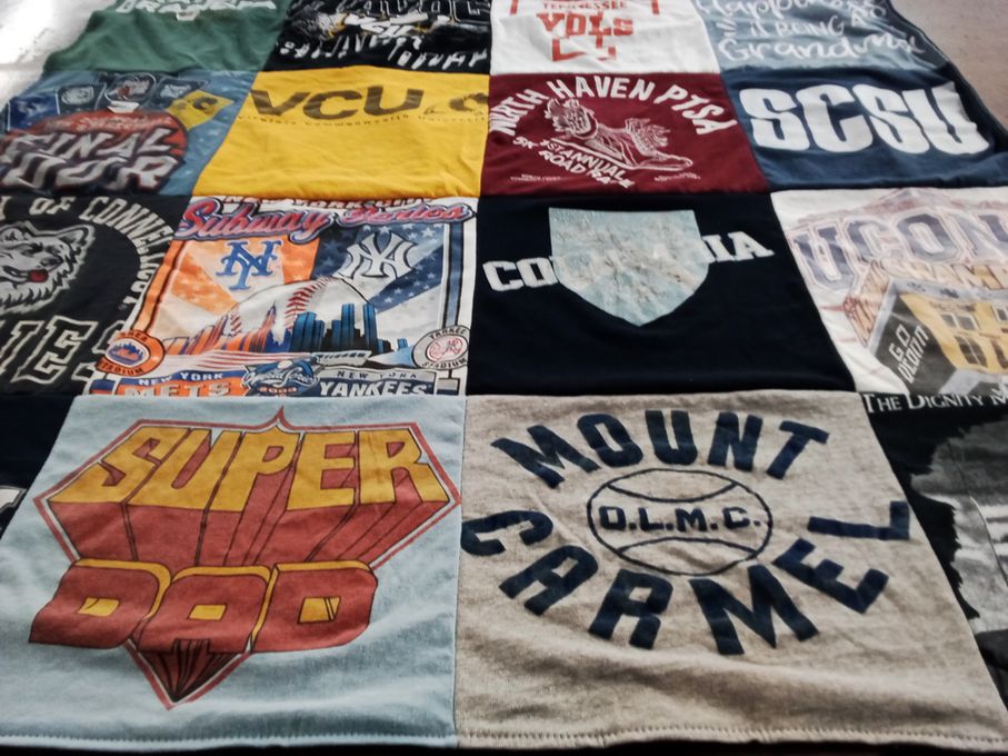 T-shirt quilt featuring new york yankees, new york mets by Patricia from VA