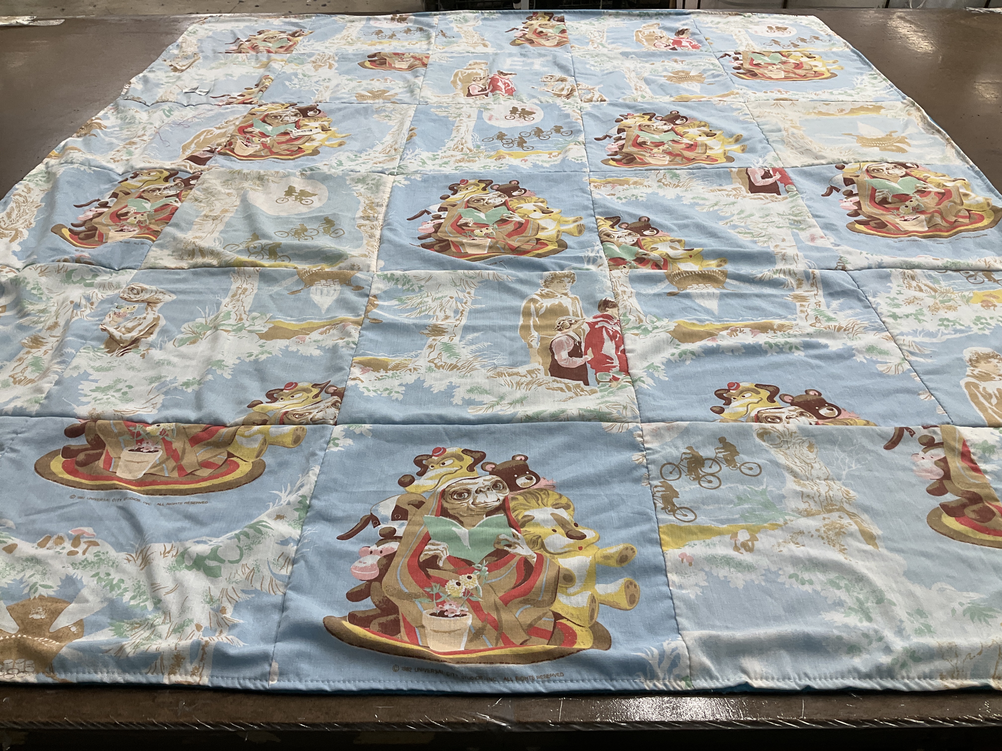 T-shirt quilt with reading, animals themes by Kate from NY