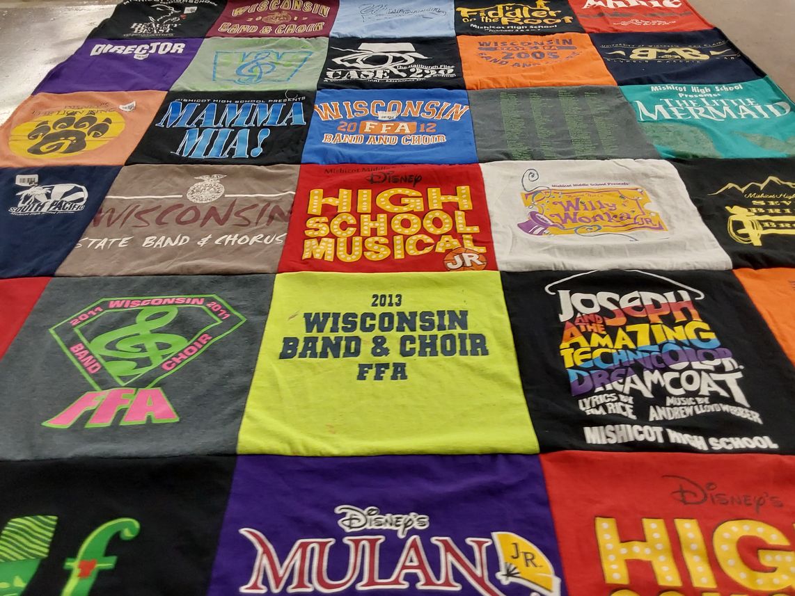 T-shirt quilt from mishicot high school by Deanna from WI