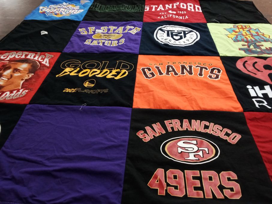 T-shirt quilt featuring san francisco giants, san francisco 49ers by Julie from CA