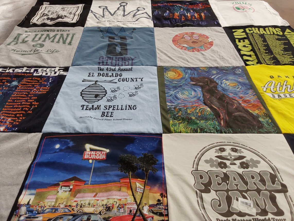 T-shirt quilt featuring el dorado county spelling bee by Sarah from CA