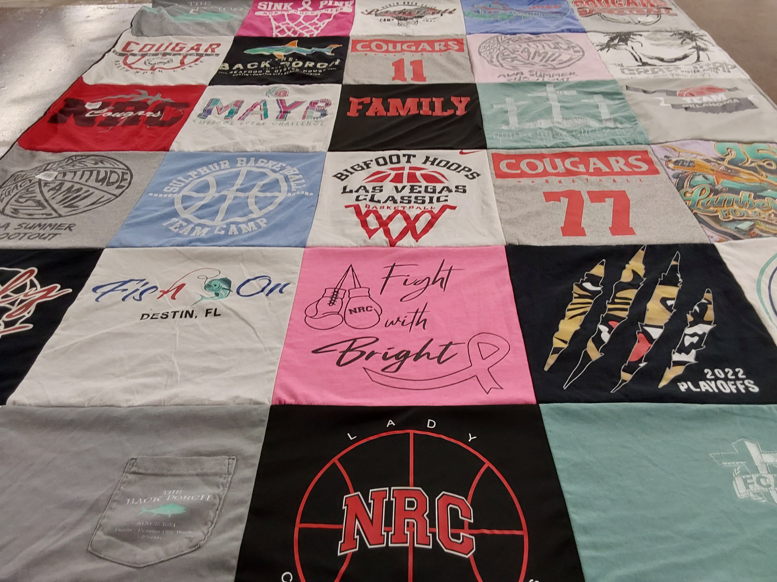 T-shirt quilt featuring cougar, bigfoot by Sunny from OK