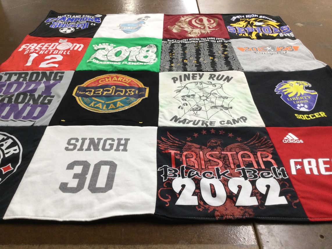 T-shirt quilt featuring liberty lions by Chandeep from MD
