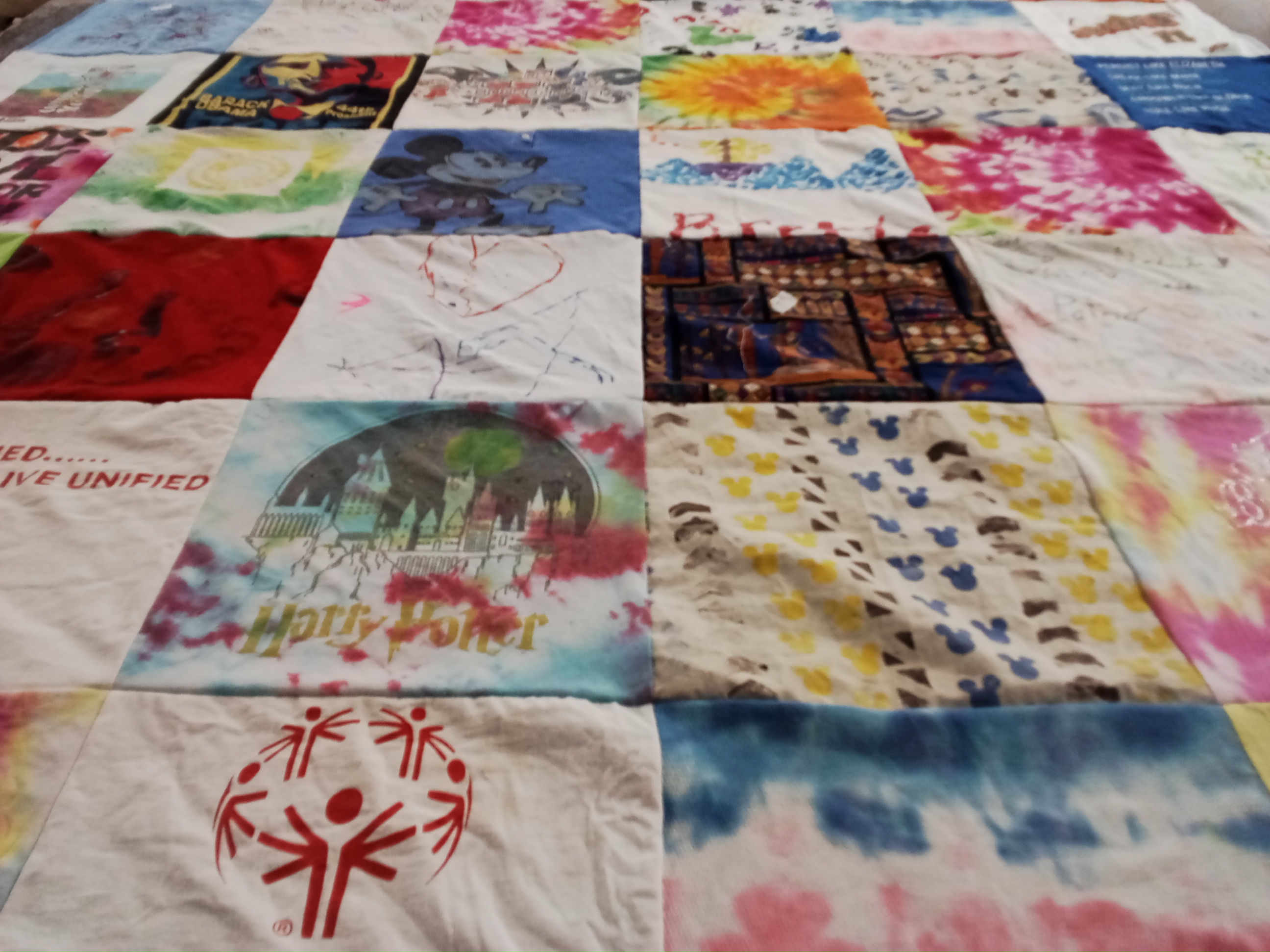 T-shirt quilt with disney, magic themes by Shannon or Jon from WA