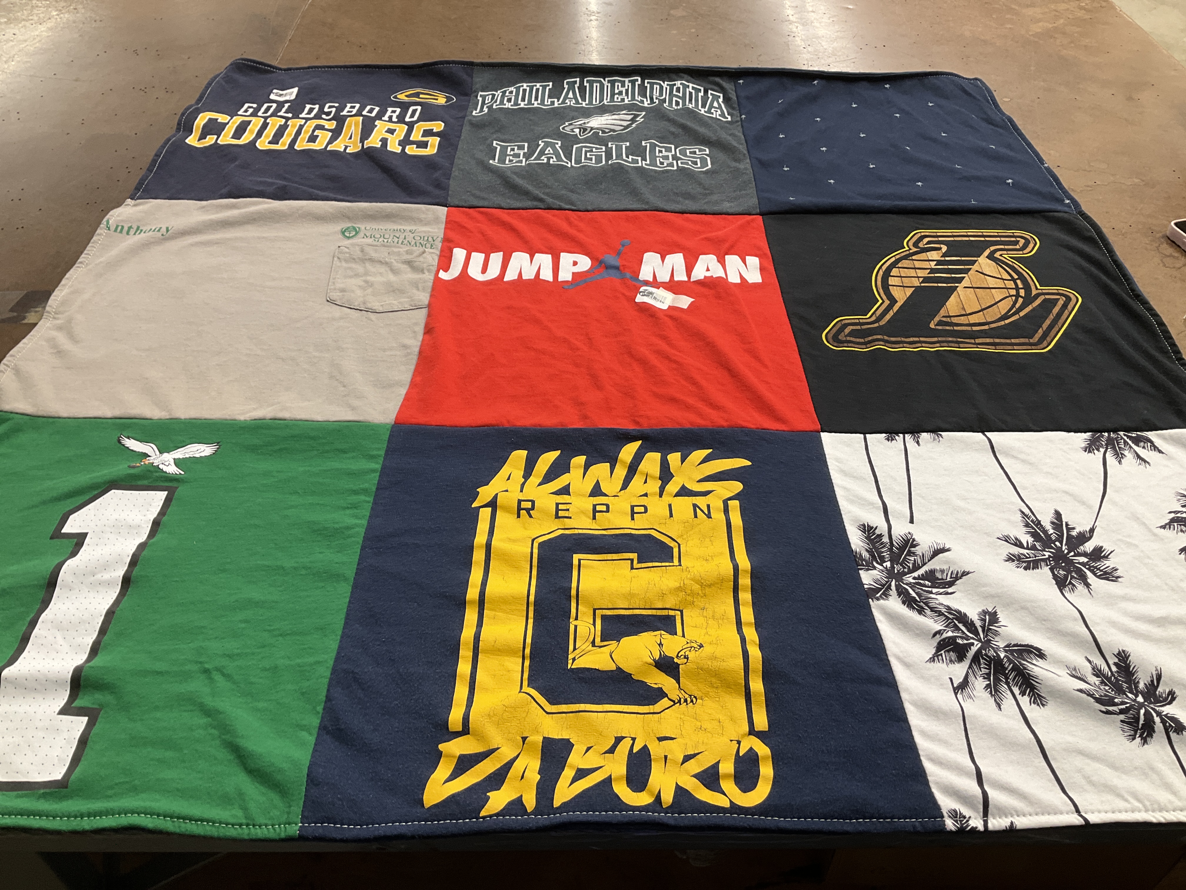 T-shirt quilt featuring los angeles lakers by Danya from NC