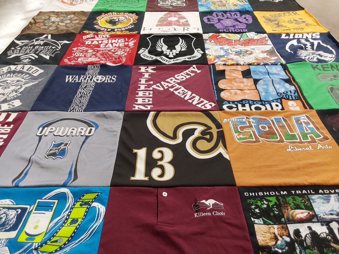 T-shirt quilt featuring bracken ridge warriors, killeen lions by Laneesa from TX