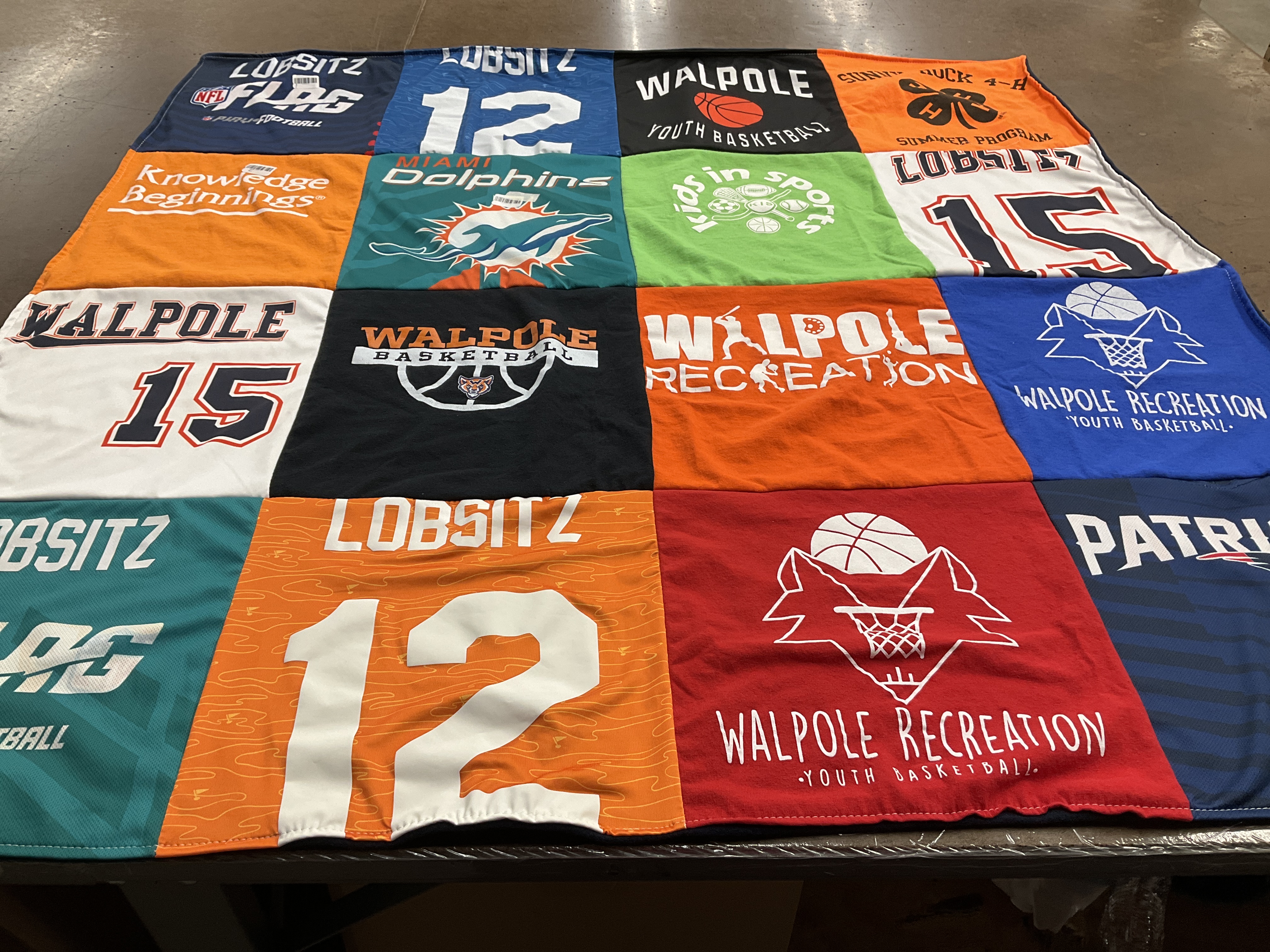 T-shirt quilt featuring walpole youth basketball by Jessica from MA