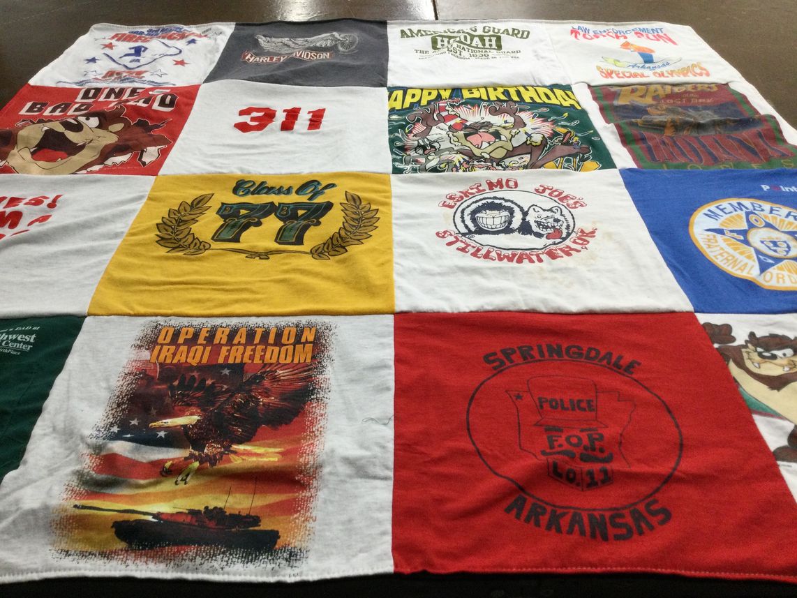 T-shirt quilt featuring raiders by Karen from AR