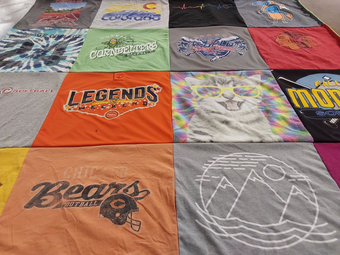 T-shirt quilt featuring chicago bears football by Rebecca from WI