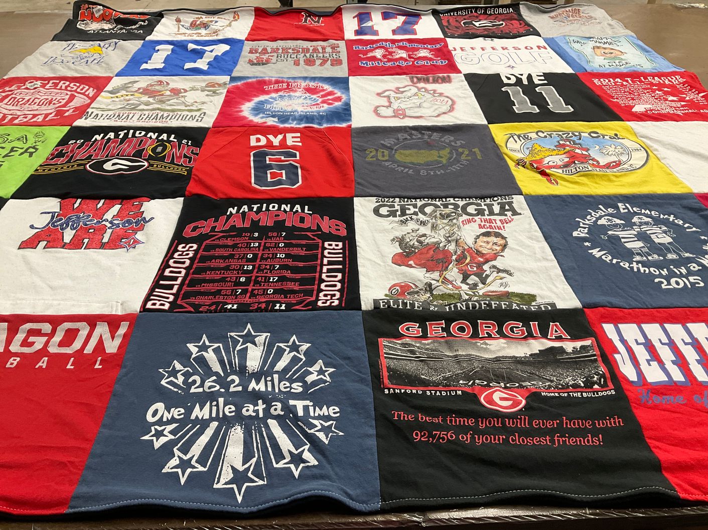T-shirt quilt featuring georgia bulldogs by Christy from GA