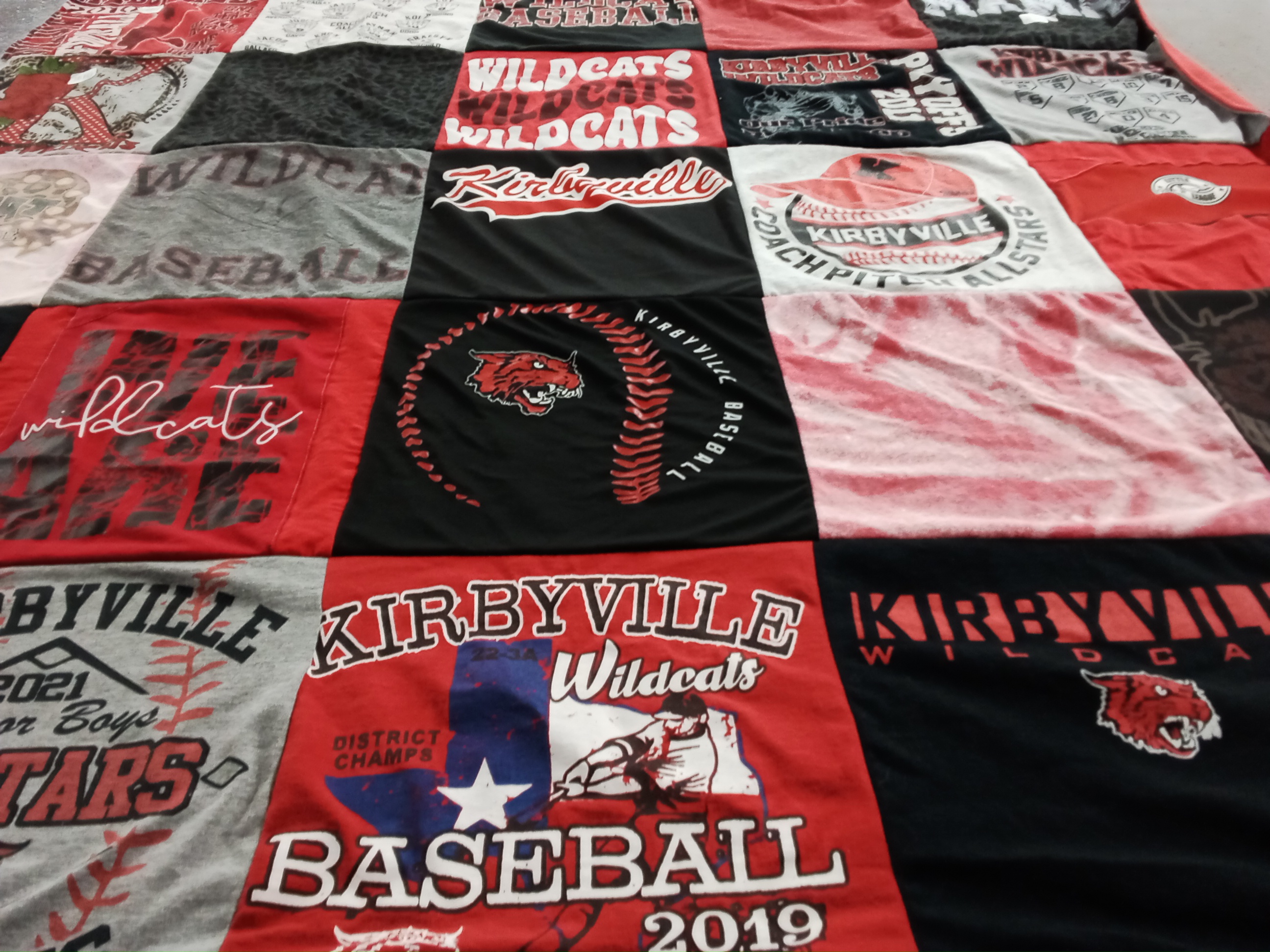 T-shirt quilt featuring kirbyville wildcats by Latisha from TX