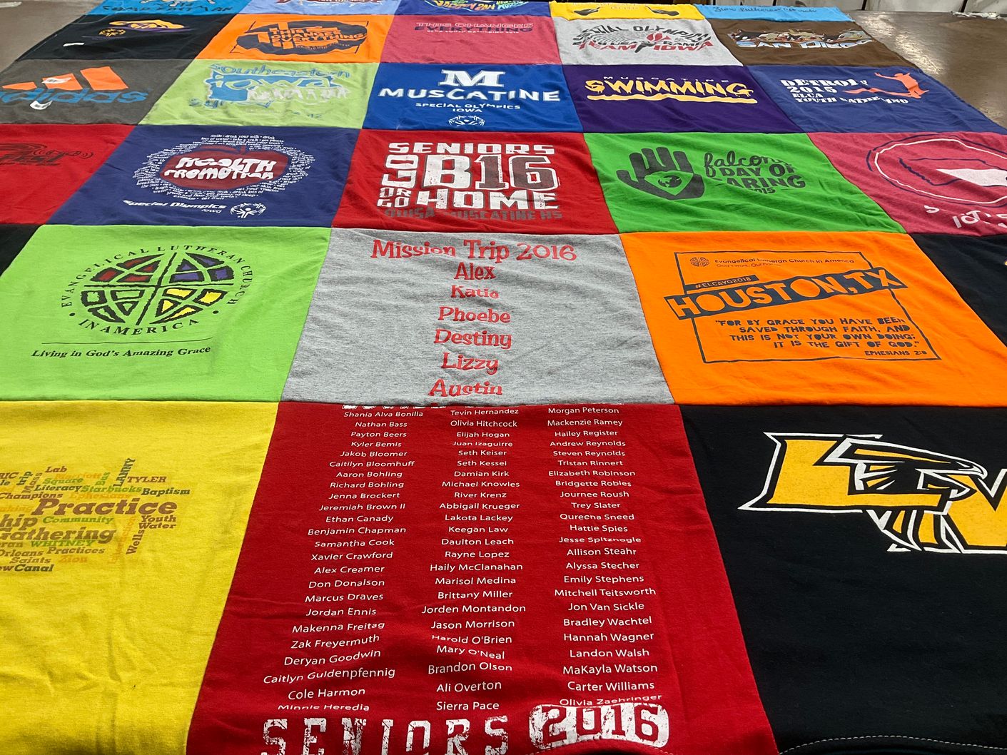 T-shirt quilt featuring lincolnview high school by Lanny from IA
