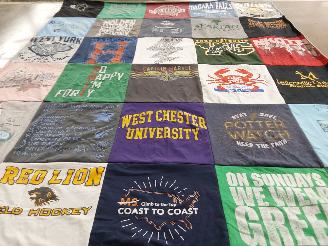 T-shirt quilt featuring red lion field hockey by Amber from PA
