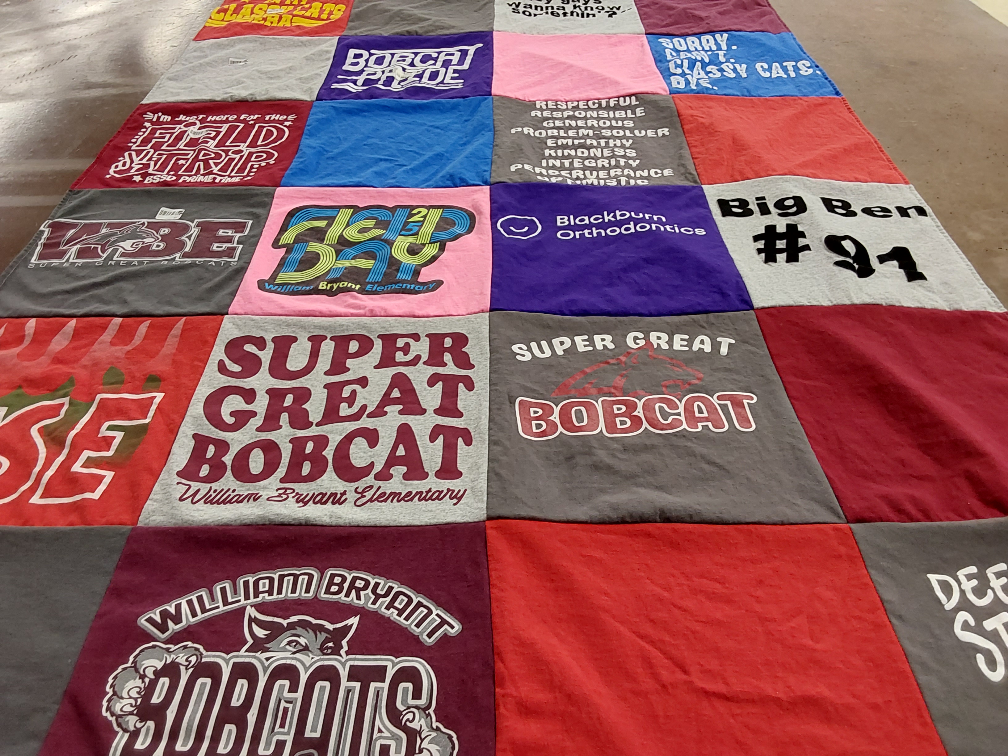 T-shirt quilt featuring bobcats by Crystal from MO