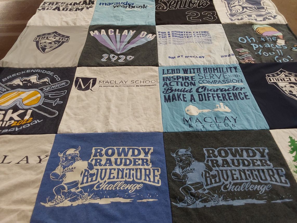 T-shirt quilt from maclay school by Kaileigh from FL