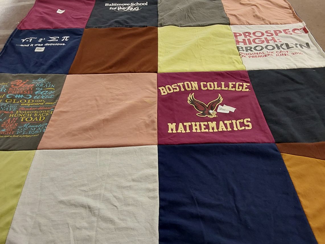 T-shirt quilt from boston college by Laura from MA