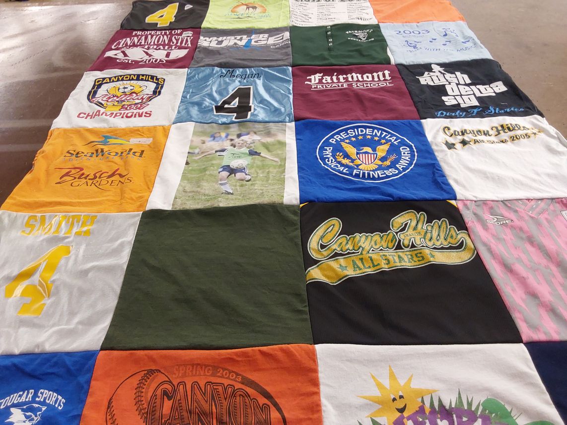 T-shirt quilt featuring canyon hills girls soccer by Jennifer from CA