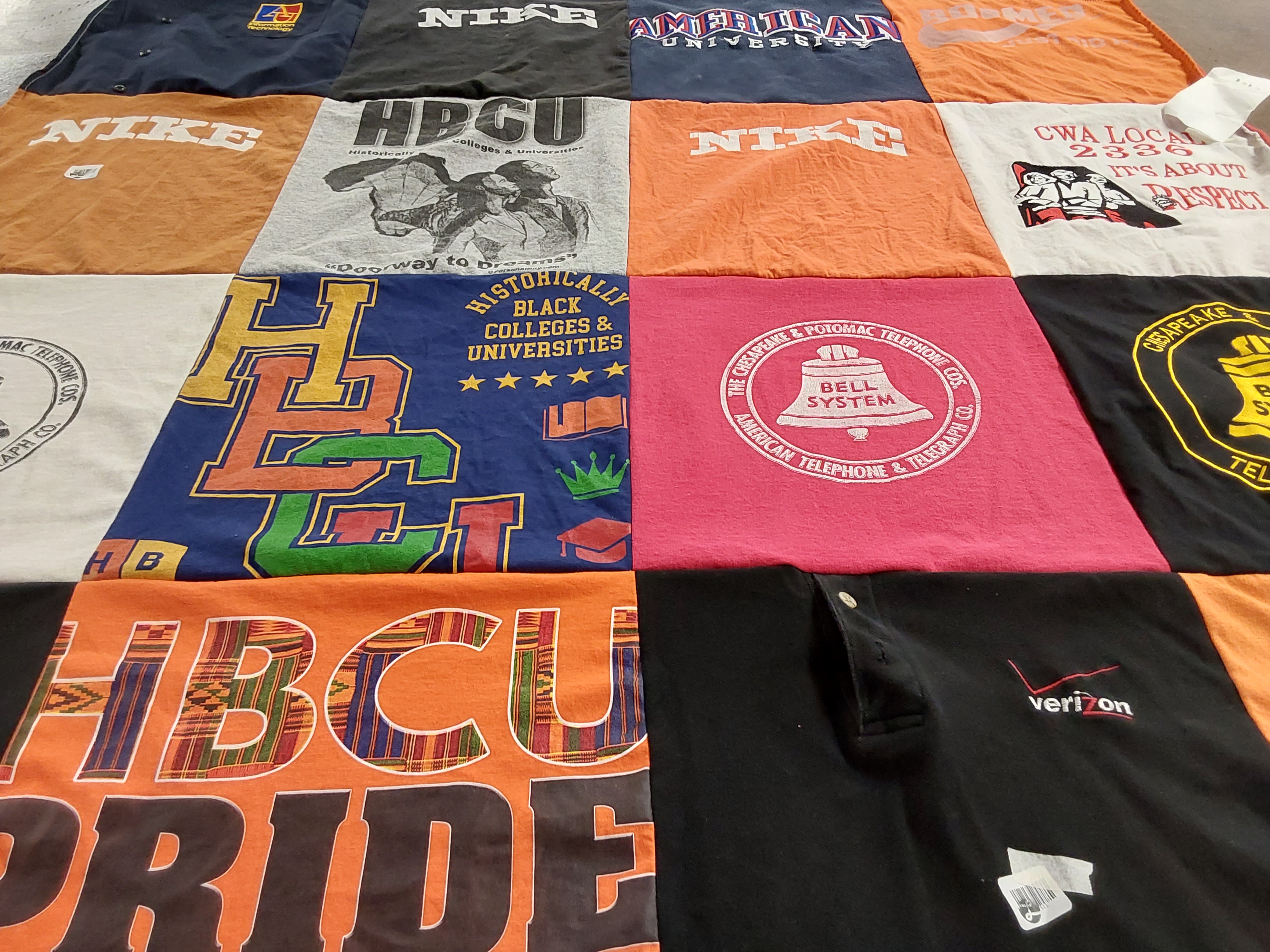 T-shirt quilt from american university by bruce from MD
