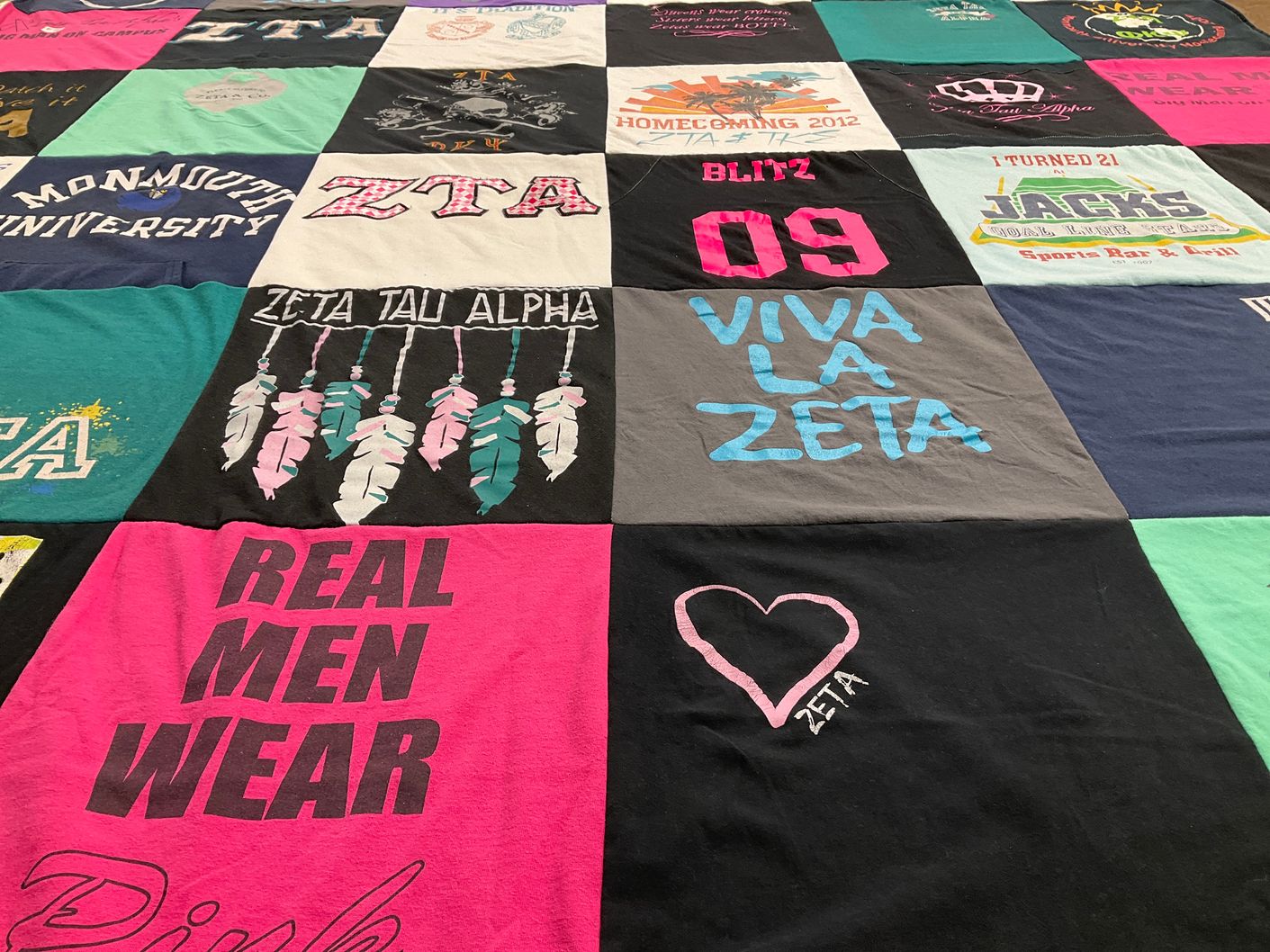 T-shirt quilt from monmouth university by Meghan from NJ