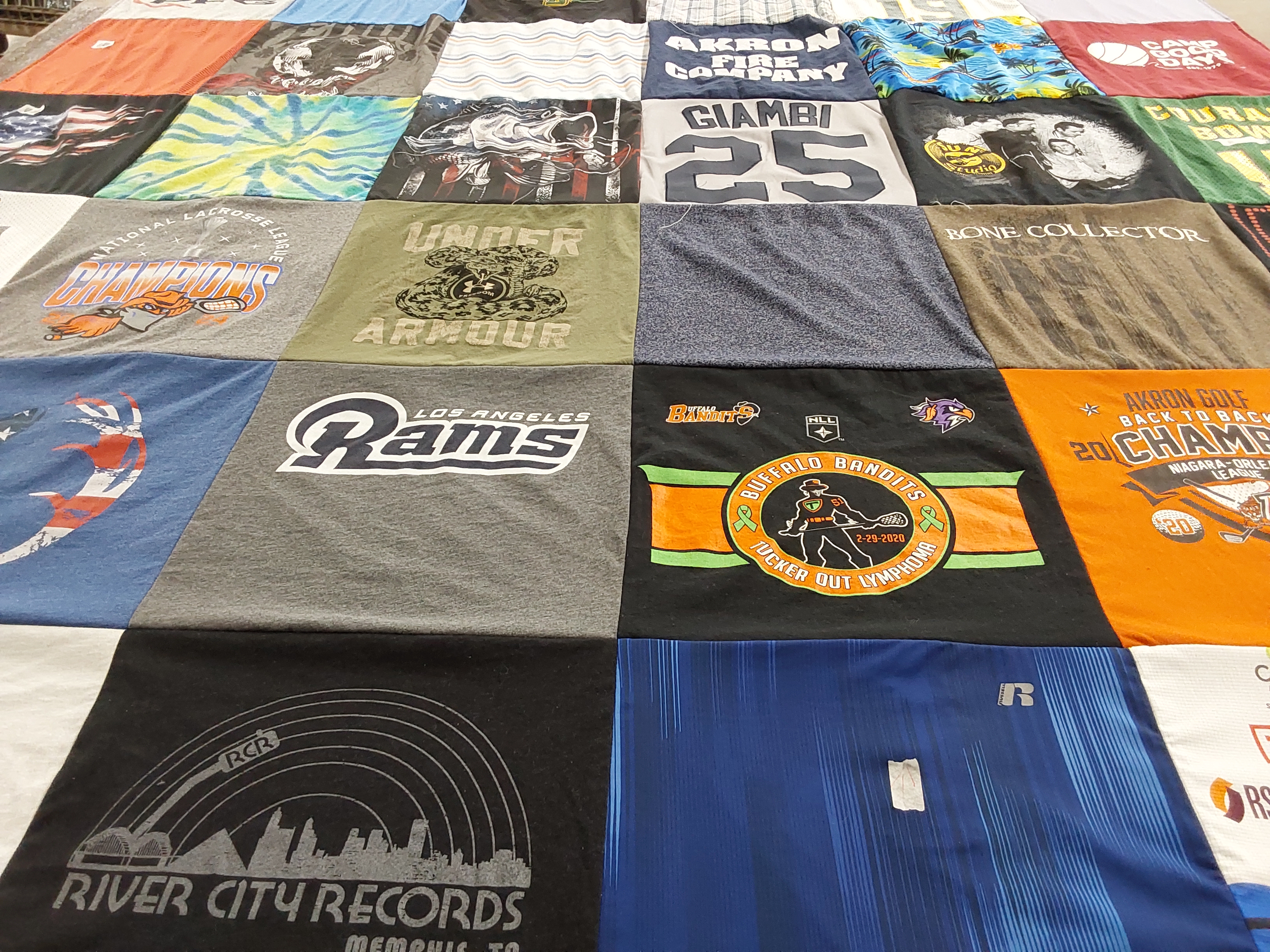 T-shirt quilt featuring los angeles rams by Maureen from NY