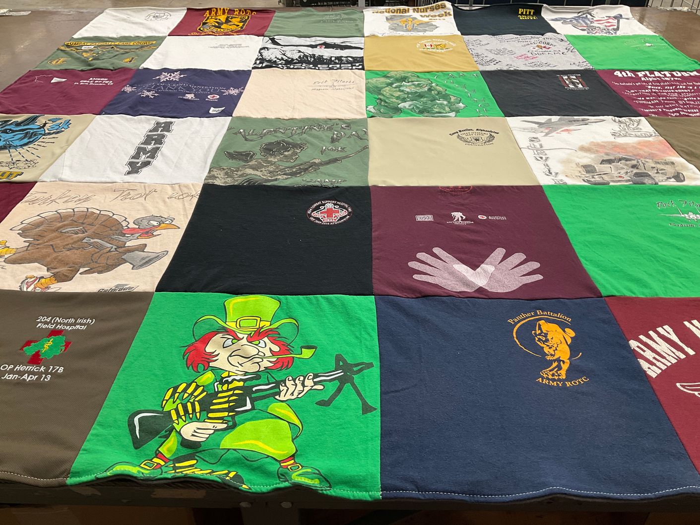 T-shirt quilt from university of pittsburgh by Elise from FL