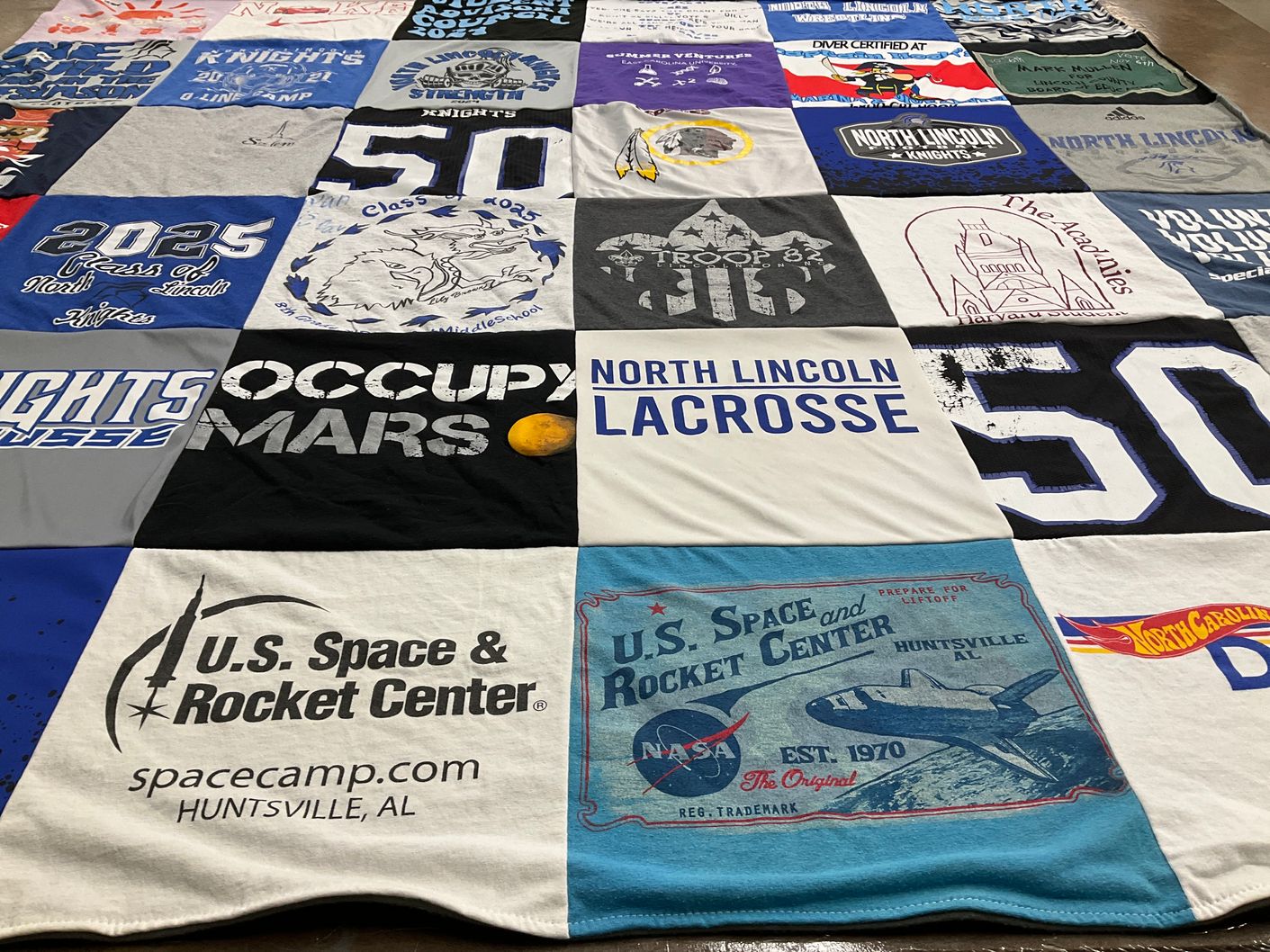 T-shirt quilt featuring north lincoln lacrosse by Anna from NC